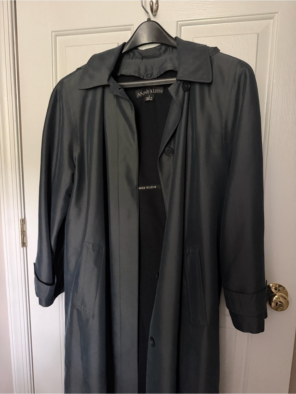 Anne Klein Women’s size 8 shimmery dark green Trench Coat